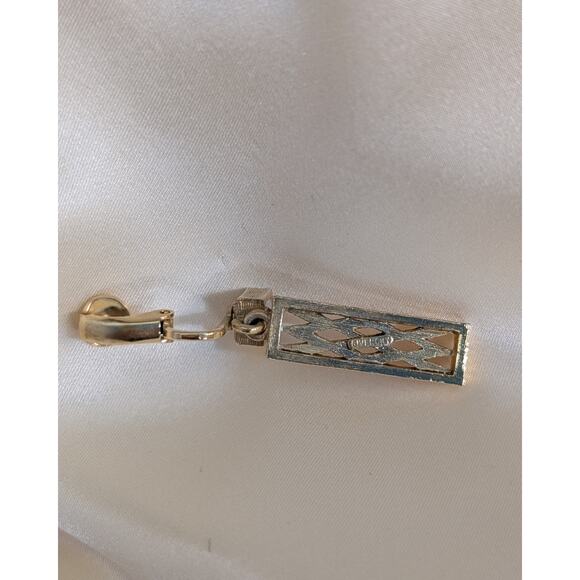 Vintage Givenchy Brushed Satin Gold Tone Drop Earrings - Picture 2 of 4